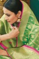 Glorious Banarasi raw silk Banarasi Saree in Green