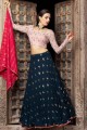 Georgette Lehenga Choli with Sequins in Blue