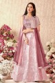 Embroidered Jacquard silk Party Lehenga Choli in Pink with Dupatta
