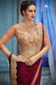 Maroon Embroidered Saree in Georgette