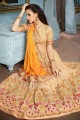 Georgette with Embroidered  Saree in Orange