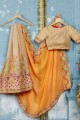 Georgette with Embroidered  Saree in Orange