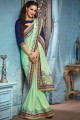Georgette Saree in Green with Blouse