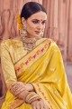 Alluring Yellow Banarasi Saree in Banarasi raw silk