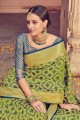 Indian Ethnic Silk Green Saree with Blouse