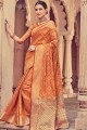 Silk Saree in Mustard  with Blouse