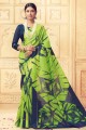 Kora silk Green Saree in Printed