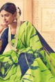 Kora silk Green Saree in Printed