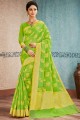 Banarasi raw silk Green Sarees