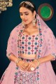 Pink Wedding Lehenga Choli with Thread Georgette