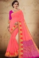 Elegant Banarasi raw silk Pink Saree with Blouse