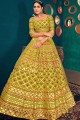 Georgette Lime green Wedding Lehenga Choli in Thread