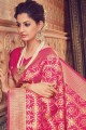 Banarasi raw silk Saree in Magenta Color