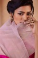 Pink  Silk Indian Saree