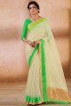 Saree in Green Silk with Blouse