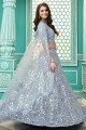Georgette Wedding Lehenga Choli in Sky blue with Embroidered
