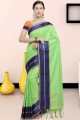 Saree in Green Art silk