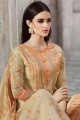 Cotton Beige Sharara Suit in Printed
