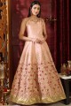 Peach Silk Gown Dress