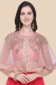 Net Lehenga Choli in Pink with Embroidered