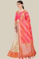 Lehenga Choli in Beige Shimmer with Embroidered