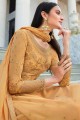 Orange Palazzo Suit in Embroidered Georgette