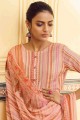 Printed Palazzo Suit in Peach Pashmina