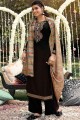 Pashmina Brown Palazzo Suit in Embroidered