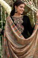 Pashmina Brown Palazzo Suit in Embroidered