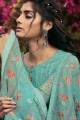 Sky blue Palazzo Suit with Embroidered Georgette