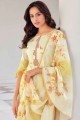 Latest Yellow Cotton Printed Palazzo Suit with Dupatta