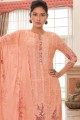Embroidered Cotton Palazzo Suit in Pink with Dupatta