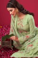 Georgette Palazzo Suit with Embroidered in Green