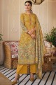 Yellow Eid Palazzo Suit in Cotton with Printed