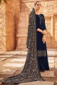 Crystal Georgette Navy blue Eid Palazzo Suit with Dupatta