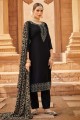 Black Eid Palazzo Suit with Crystal Georgette