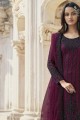 Net Wine  Palazzo Suit in Crystal