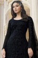 Crystal Net Palazzo Suit in Black