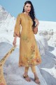 Cotton Yellow Salwar Kameez in Digital print
