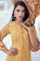 Cotton Yellow Salwar Kameez in Digital print
