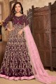 Faux georgette Anarkali Suit with Embroidered