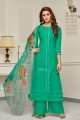 Green Camric Cotton Palazzo Suit