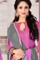 Glorious Pink Chanderi Churidar Suit