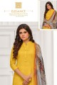 Opulent Yellow Cambric Cotton Palazzo Suit