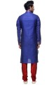Elegant Blue Silk Ethnic Wear Kurta Readymade Kurta Payjama