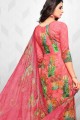 Alluring Pink Glaze Cotton Palazzo Suit