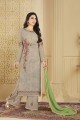 Indian Ethnic Grey Foux Georgette Palazzo Suit