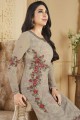 Indian Ethnic Grey Foux Georgette Palazzo Suit