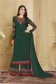 Green Foux Georgette Palazzo Suit