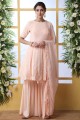 Georgette Anarkali Suit with Georgette in Peach
